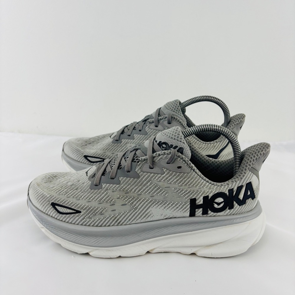 Hoka One One Clifton 9 Mens Size 9D Harbor Grey White Running Shoes 1127895 HMBC - Picture 12 of 12